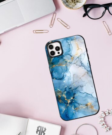 Blue Marble-Luxury Glossy Finish Metal Case | All Models